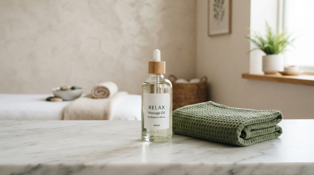 Massage_oil_and_towel_on